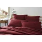 Taie d'oreiller brodée en gaze de coton 50 x 70 cm Gaïa Boho Bordeaux