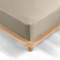 Drap housse 1 personne 90 x 190 cm percale uni 78 fils percaline Sable