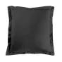 Taie d'oreiller 63 x 63 cm uni 57 fils lina  +point bourdon Noir