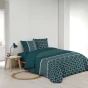 Pack parure de couette 220 x 240 cm Houston+ drap housse (140) Blanc