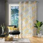 Voilage a oeillets 140 x 240 cm voile sable imprimé  Isibelle Jaune