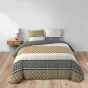 Parure 3 p. 240 x 220 cm polycoton  52 fils Stria Ocre
