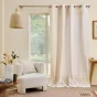 Lot de 2 Rideaux a oeillets 140 x 240 cm polycoton Imprime Palmier Saharis