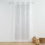 Voilage a oeillets 140 x 240 cm voile sablé brodé Galactee Blanc