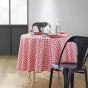 Nappe ronde (0) 180 cm polyester fils teints vichy Rouge