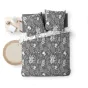 Housse de couette réversible 260 x 240 cm 100% coton + 2 taies Suzanne Anthracite