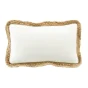 Coussin déhousssable passepoil 30 x 50 cm polycoton +jute Akina Naturel