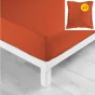 Pack drap housse 140x190 cm + 2 taies 63x63 coton 57 fils Paprika