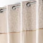 Lot de 2  Rideaux à oeillets 140 x 240 cm polycoton + jute imprimée Bahina Ecru-blanc