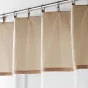 Voilage à anneau 140 x 240 cm en polycoton sablé + jute Leana Beige