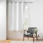 Lot de 2 Rideaux petite hauteur 135 x 180 cm isolant thermique microfibre Micropolar Blanc