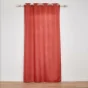 Rideau a oeillets 140 x 280 cm polyester uni+fils metallises zeline Terracotta
