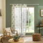 Voilage a oeillets 140 x 240 cm voile sable imprime Palmea Vert