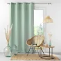 Rideau à œillets 140 x 280 cm en microfibre unie – Absolu Sauge – Grande hauteur