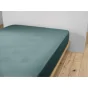 Drap Housse Double Gaze de Coton Bleu canard – 200 x 200 cm – Bonnet 30 cm