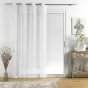 Voilage a oeillets 140 x 240 cm aspect brillant Sunline Blanc/argent
