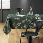 Nappe rectangle 150 x 300 cm polyester imprimé metallisé Bloomy Vert/or