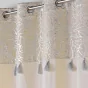 Lot de 2 rideaux à œillets 140 x 240 cm en polycoton - Modèle Solea Argent
