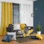 Panneau a oeillets 140 x 280 cm voile sable imp. metallise lineor Anthracite/or