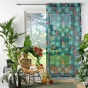 Voilage a oeillets 140 x 240 cm voile sablé Caracas Bleu