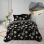 Pack parure de couette 240 x 220 cm Milor + drap housse 140 x 190 x 30 cm Gris