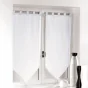 Paire pompon passants 2 x 60 x 160 cm voile uni voiline Blanc