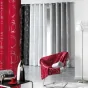 Rideau a oeillets 140 x 260 cm polyester imprime argent bully Blanc