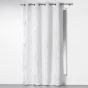 Rideau a oeillets 140 x 260 cm polyester imprime argent bully Blanc