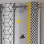 rideau a oeillets 140 x 260 cm polyester imprime yellow mix