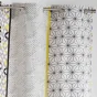 Rideau a oeillets 140 x 240 cm coton imprime remix Gris/Jaune