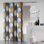 Rideau a oeillets 140 x 240 cm coton imprime leafy Jaune