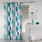 Rideau a oeillets 140 x 240 cm coton imprime leafy Bleu