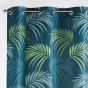 Rideau a oeillets 140 x 260 cm polyester imprime blue vegetal Bleu
