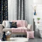 Rideau a oeillets 140 x 260 cm polyester imprime metallise bloomy Gris/argent