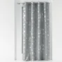 Rideau a oeillets 140 x 260 cm polyester imprime metallise bloomy Gris/argent
