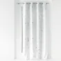 Rideau a oeillets 140 x 260 cm polyester imprime metallise bloomy Blanc/argent