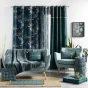 rideau a oeillets 140 x 260 cm polyester imprime blue garden
