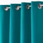 Rideau a oeillets metal 140 x 180 cm polyester uni essentiel Petrole