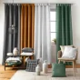 Rideau a passants 140 x 260 cm polyester uni essentiel Kaki