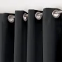 Rideau a oeillets metal 140 x 180 cm polyester uni essentiel Noir