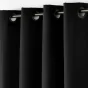 Rideau a oeillets metal 140 x 180 cm polyester uni essentiel Noir