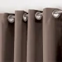 Rideau a oeillets metal 140 x 180 cm polyester uni essentiel Taupe