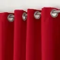 Rideau a oeillets metal 140 x 180 cm polyester uni essentiel Rouge