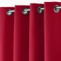 Rideau a oeillets metal 140 x 180 cm polyester uni essentiel Rouge