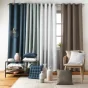 Rideau a oeillets metal 140 x 260 cm polyester uni essentiel Taupe