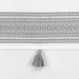 Rideau tamisant 140 x 240 cm coton + haut  brodé Amaya Gris