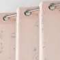 Rideau a oeillets 140 x 260 cm imprimé métallisé Artyline Rose/argent