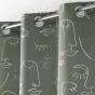 Rideau a oeillets 140 x 260 cm imprimé métallisé Artyline kaki/argent