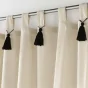 rideau a passants+pompons 140 x 240 cm polycoton uni cyrine