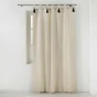 rideau a passants+pompons 140 x 240 cm polycoton uni cyrine